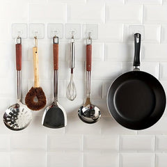10pcs Transparent Adhesive Hook Storage Rack for Home Wall Door Cabinet