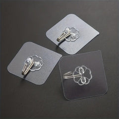 10pcs Transparent Adhesive Hook Storage Rack for Home Wall Door Cabinet
