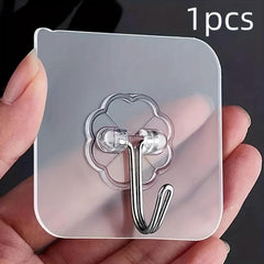 10pcs Transparent Adhesive Hook Storage Rack for Home Wall Door Cabinet