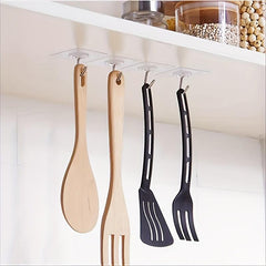 10pcs Transparent Adhesive Hook Storage Rack for Home Wall Door Cabinet