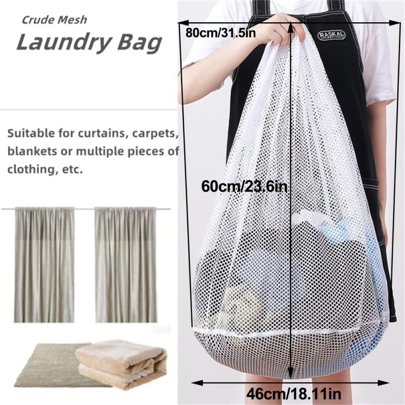 Mesh Laundry Bag Drawstring Travel Wash Bags 80x60cm