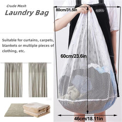 Mesh Laundry Bag Drawstring Travel Wash Bags 80x60cm