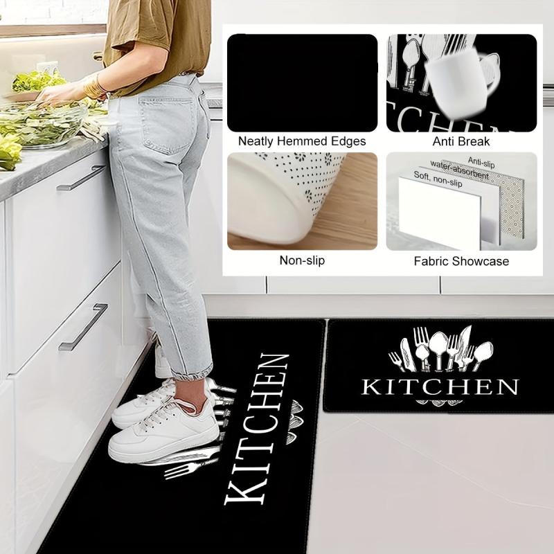 Soft Thickened Kitchen Mat Non-slip Waterproof Runner Rug