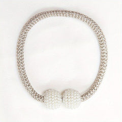 2pcs Magnetic Curtain Tiebacks with Small Faux Pearl Home Decor