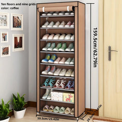 1pc Shoe Storage Rack With Cover Dustproof Large Capacity Shoes Rack