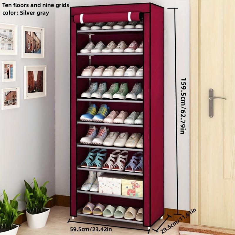 1pc Shoe Storage Rack With Cover Dustproof Large Capacity Shoes Rack