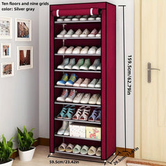 1pc Shoe Storage Rack With Cover Dustproof Large Capacity Shoes Rack
