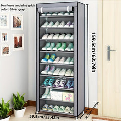 1pc Shoe Storage Rack With Cover Dustproof Large Capacity Shoes Rack