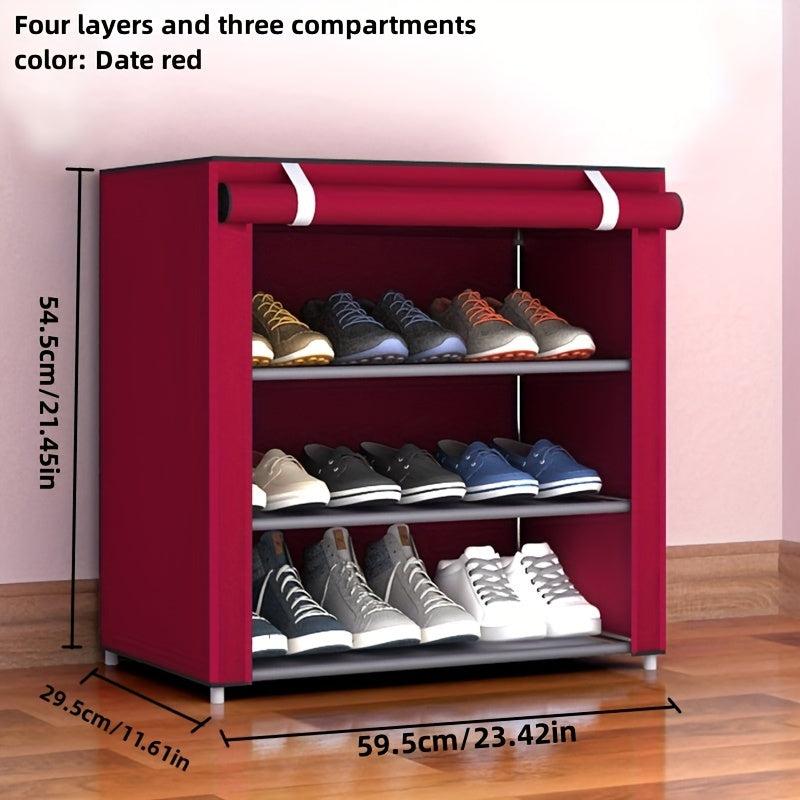 1pc Shoe Storage Rack With Cover Dustproof Large Capacity Shoes Rack