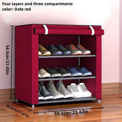 1pc Shoe Storage Rack With Cover Dustproof Large Capacity Shoes Rack