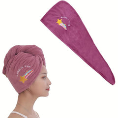 Soft Purple Hair Drying Cap Towel Bag for Bath and Hair Care