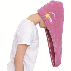 Soft Purple Hair Drying Cap Towel Bag for Bath and Hair Care