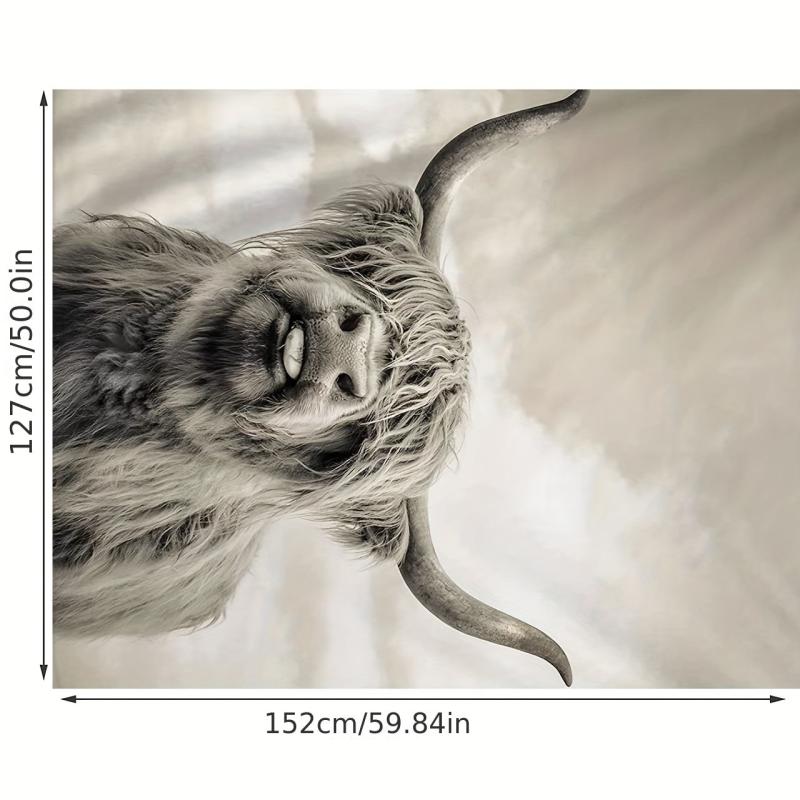 Highland Cow 3D Printing Flannel Blanket Soft Cozy Blanket for Couch Bed Camping