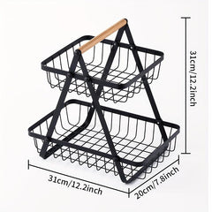 2 Tier Storage Basket Countertop For Bathroom