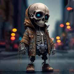 Halloween Skull Gnome Doll Resin Ornament Skeleton Figurines Home Decoration