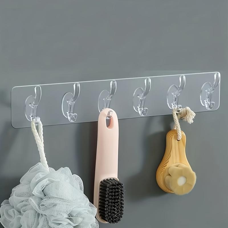 Acrylic Transparent Column Hook Wall Rack 1-6 Hooks