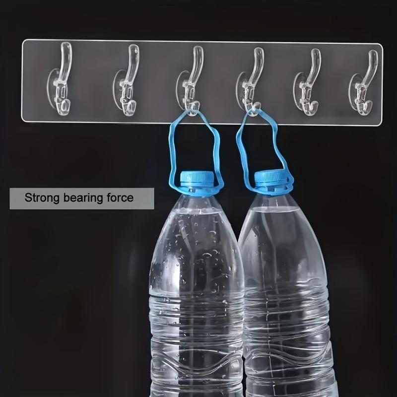 Acrylic Transparent Column Hook Wall Rack 1-6 Hooks