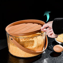 Clear Food Jar With Handle Plastic Basket For Rice Grain Household Fruit Basket