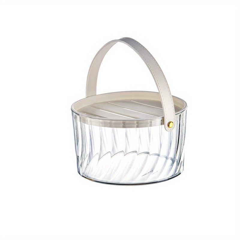 Clear Food Jar With Handle Plastic Basket For Rice Grain Household Fruit Basket