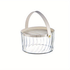 Clear Food Jar With Handle Plastic Basket For Rice Grain Household Fruit Basket