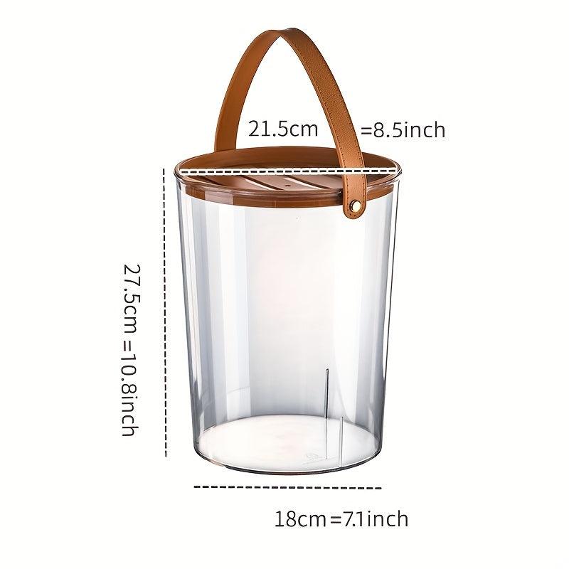 Clear Food Jar With Handle Plastic Basket For Rice Grain Household Fruit Basket