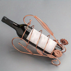 European Style Maple Leaf Wrought Iron Wine Rack for Home Bar