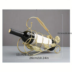 European Style Maple Leaf Wrought Iron Wine Rack for Home Bar