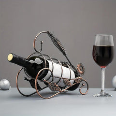 European Style Maple Leaf Wrought Iron Wine Rack for Home Bar