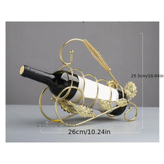 European Style Maple Leaf Wrought Iron Wine Rack for Home Bar