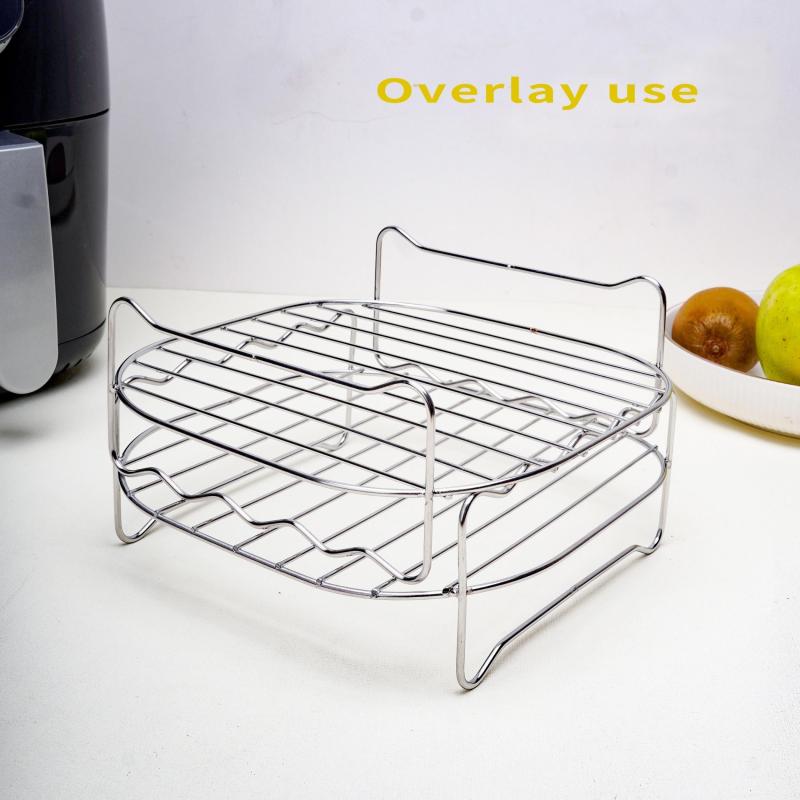 Stainless Steel Air Fryer Rack with Roast Meat Picks
