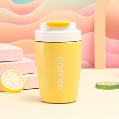 12.8oz Stainless Steel Thermal Coffee Mug with Straw