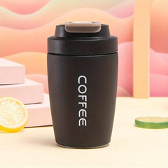 12.8oz Stainless Steel Thermal Coffee Mug with Straw