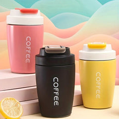 12.8oz Stainless Steel Thermal Coffee Mug with Straw