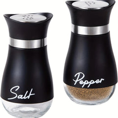 Refillable Salt & Pepper Shakers Set Stainless Steel Lid Container 3 4oz Kitchen