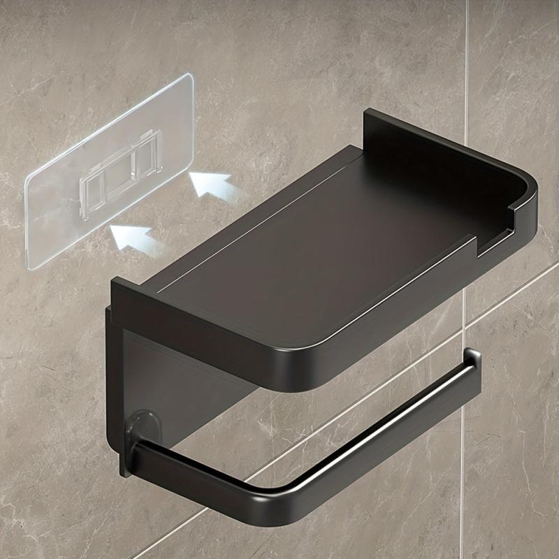 Toilet Paper Storage Rack Bathroom Wall Mounted Holder Stainless Steel Shelf