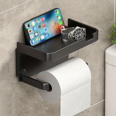 Toilet Paper Storage Rack Bathroom Wall Mounted Holder Stainless Steel Shelf