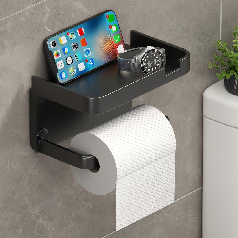 Toilet Paper Storage Rack Bathroom Wall Mounted Holder Stainless Steel Shelf