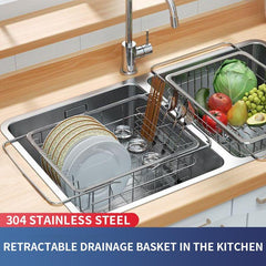 Stainless Steel Telescopic Drainage Basket for Kitchen Sink