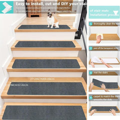 15pcs Carpet Stair Treads Non Slip Indoor Carpet Stair Runners For Wood Steps