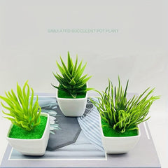 Realistic Artificial Succulent Plant with Pot for Home and Office Decor