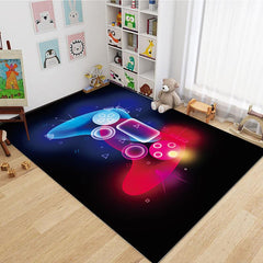 Anime Gaming Rug with Controller Print for Living Room Bedroom
