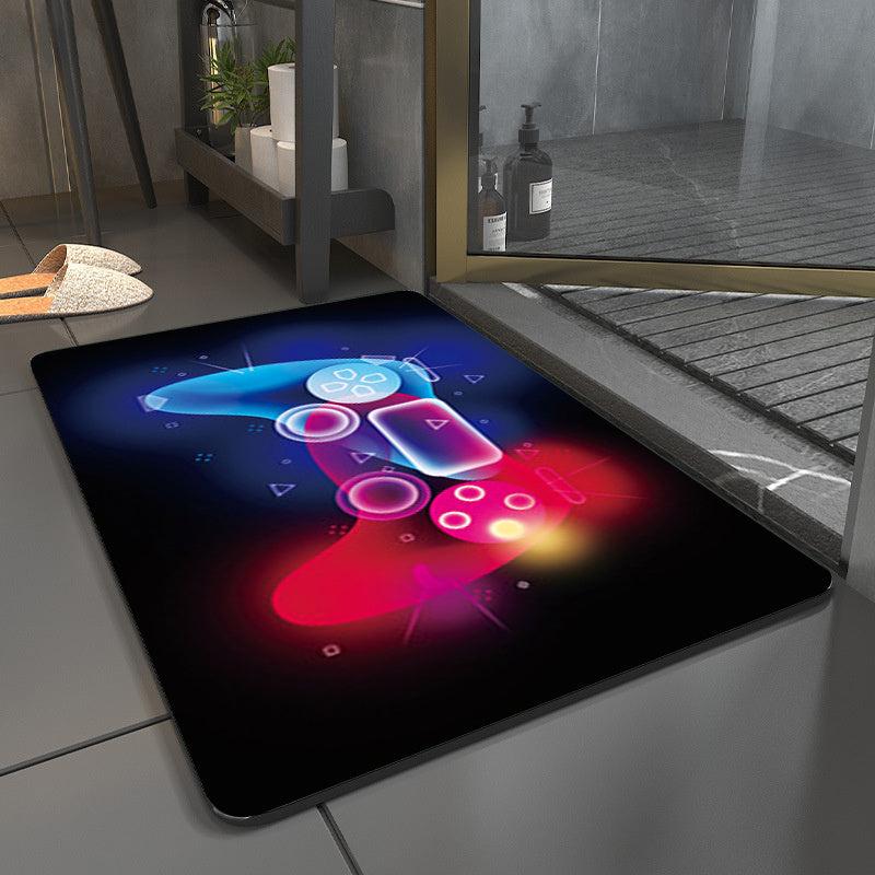 Anime Gaming Rug with Controller Print for Living Room Bedroom