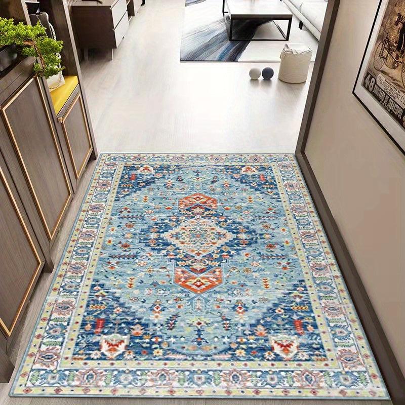 Vintage Boho Area Rug Soft Thickened Crystal Velvet Floor Mat
