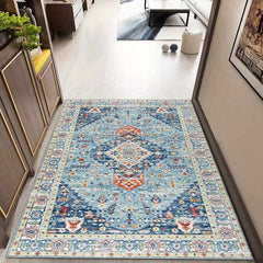 Vintage Boho Area Rug Soft Thickened Crystal Velvet Floor Mat