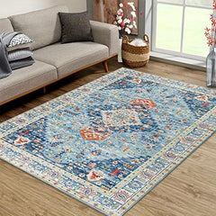 Vintage Boho Area Rug Soft Thickened Crystal Velvet Floor Mat
