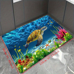 Quick Drying Turtle Pattern Bathroom Mat Anti Slip Floor Mat