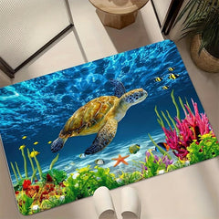 Quick Drying Turtle Pattern Bathroom Mat Anti Slip Floor Mat