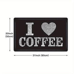 Love Coffee Kitchen Floor Mat Soft Non-slip Dirt-resistant Washable Doormat