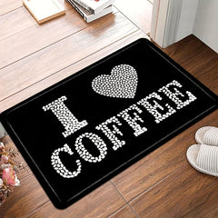 Love Coffee Kitchen Floor Mat Soft Non-slip Dirt-resistant Washable Doormat