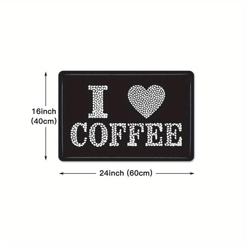 Love Coffee Kitchen Floor Mat Soft Non-slip Dirt-resistant Washable Doormat